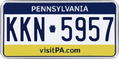 PA license plate KKN5957