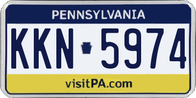 PA license plate KKN5974