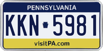 PA license plate KKN5981