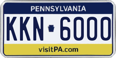 PA license plate KKN6000