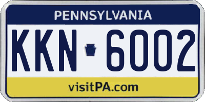 PA license plate KKN6002