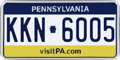 PA license plate KKN6005