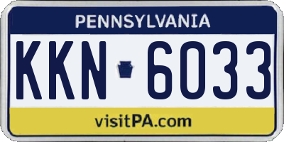 PA license plate KKN6033