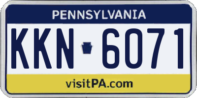 PA license plate KKN6071