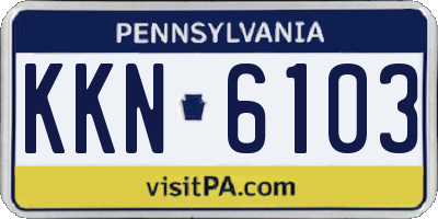 PA license plate KKN6103