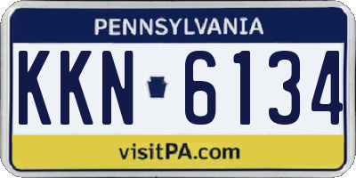 PA license plate KKN6134