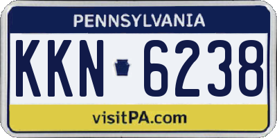 PA license plate KKN6238