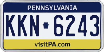 PA license plate KKN6243