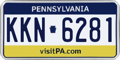 PA license plate KKN6281