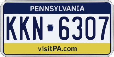 PA license plate KKN6307