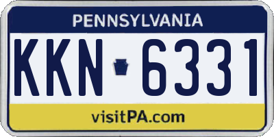 PA license plate KKN6331