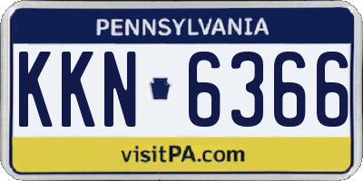 PA license plate KKN6366