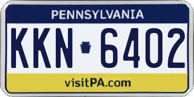 PA license plate KKN6402