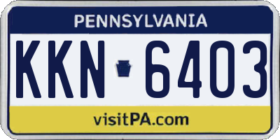 PA license plate KKN6403