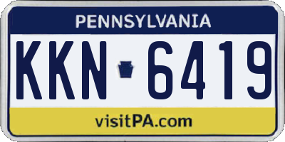 PA license plate KKN6419