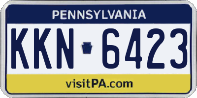 PA license plate KKN6423