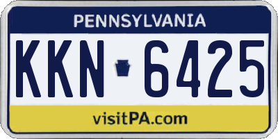 PA license plate KKN6425