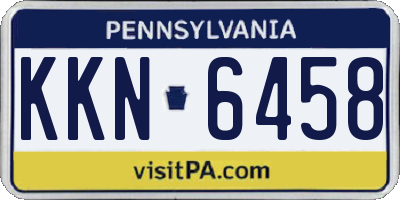 PA license plate KKN6458