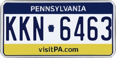 PA license plate KKN6463