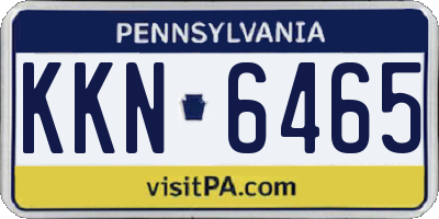 PA license plate KKN6465