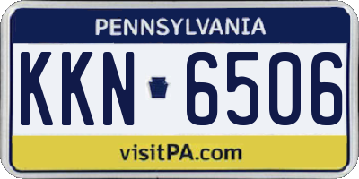PA license plate KKN6506