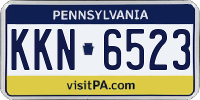 PA license plate KKN6523