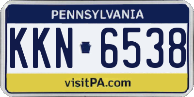 PA license plate KKN6538