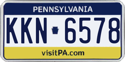 PA license plate KKN6578