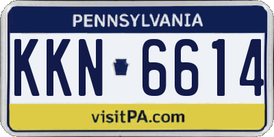 PA license plate KKN6614