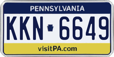 PA license plate KKN6649