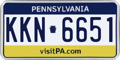 PA license plate KKN6651