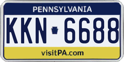 PA license plate KKN6688