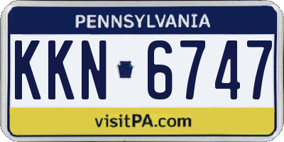 PA license plate KKN6747