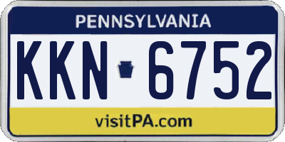 PA license plate KKN6752