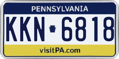 PA license plate KKN6818