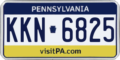 PA license plate KKN6825