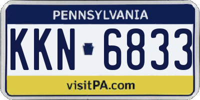 PA license plate KKN6833
