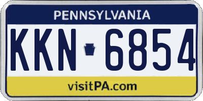 PA license plate KKN6854