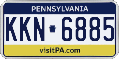 PA license plate KKN6885