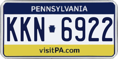 PA license plate KKN6922