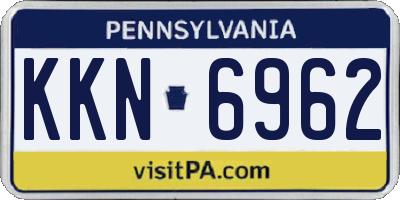 PA license plate KKN6962