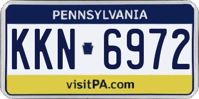 PA license plate KKN6972