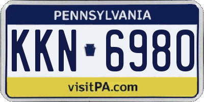 PA license plate KKN6980