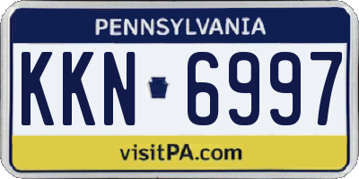 PA license plate KKN6997