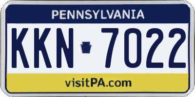 PA license plate KKN7022