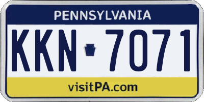 PA license plate KKN7071