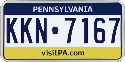 PA license plate KKN7167