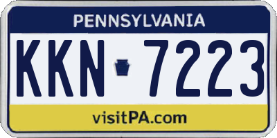 PA license plate KKN7223