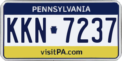 PA license plate KKN7237