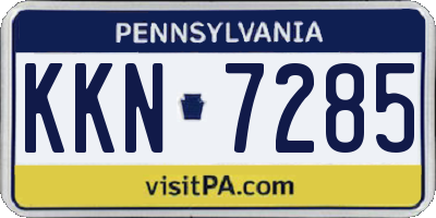 PA license plate KKN7285